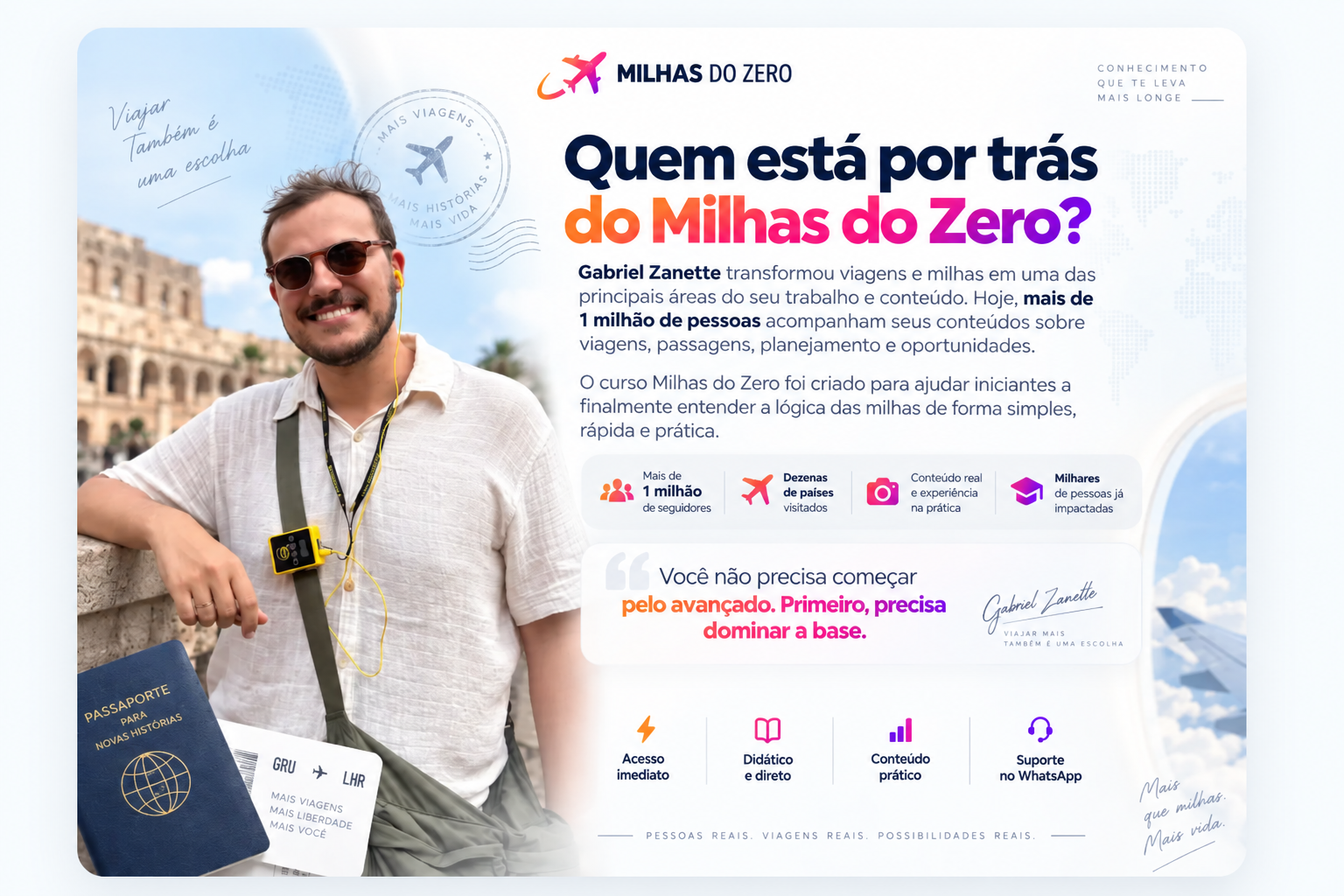 Gabriel Zanette, criador do curso Milhas do Zero